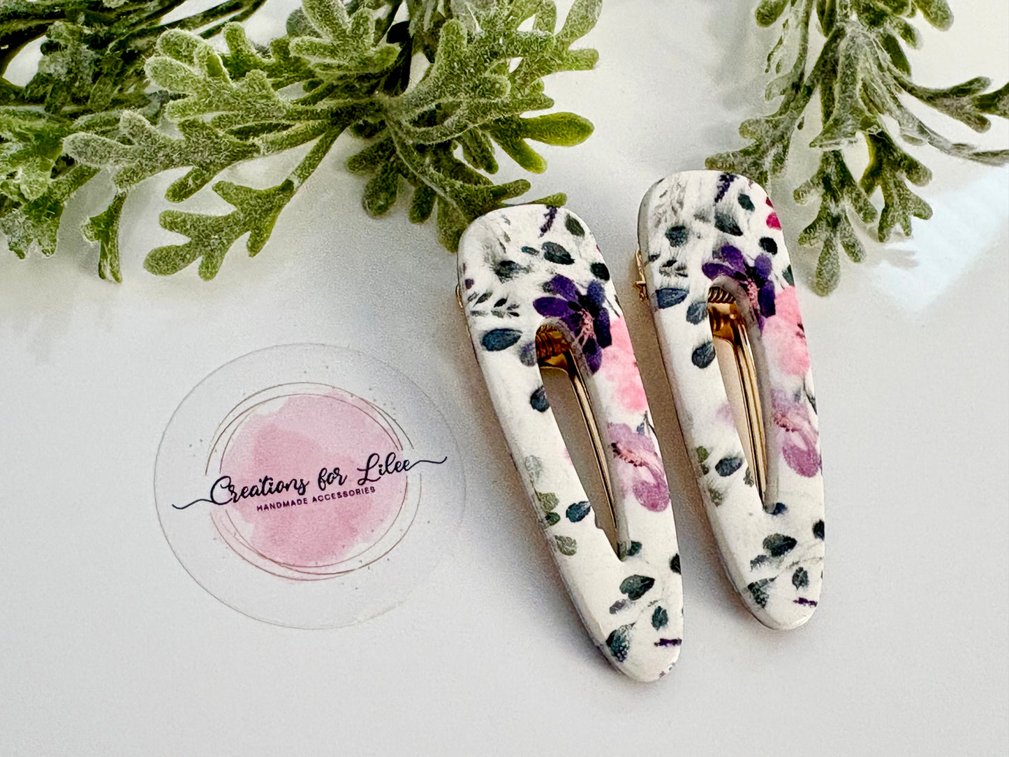 Clay Hair Clips - Florals Collection