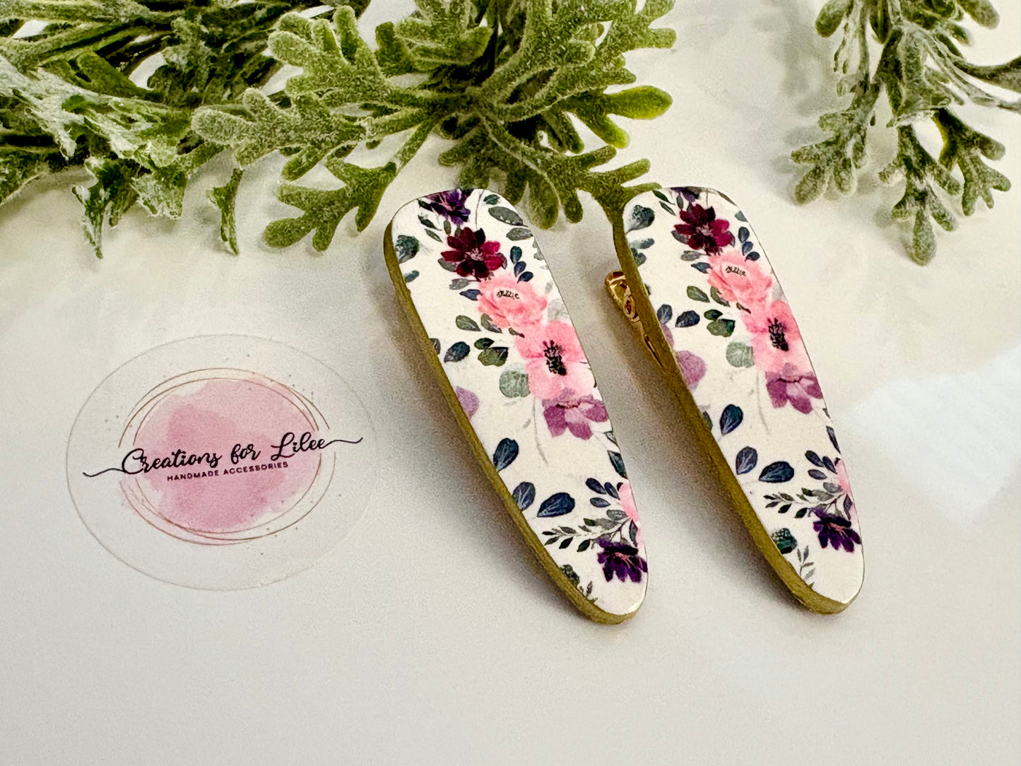 Clay Hair Clips - Florals Collection