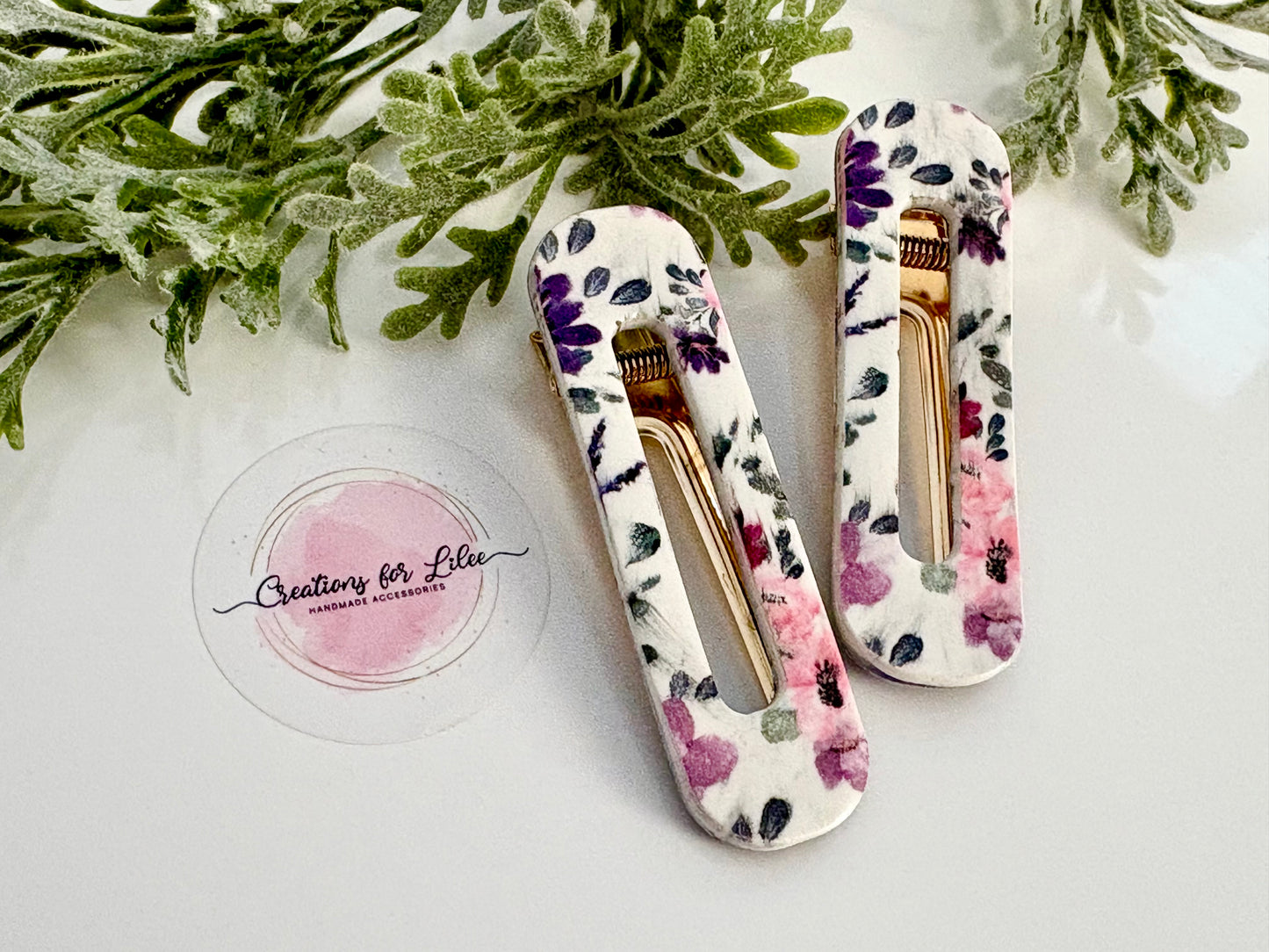 Clay Hair Clips - Florals Collection