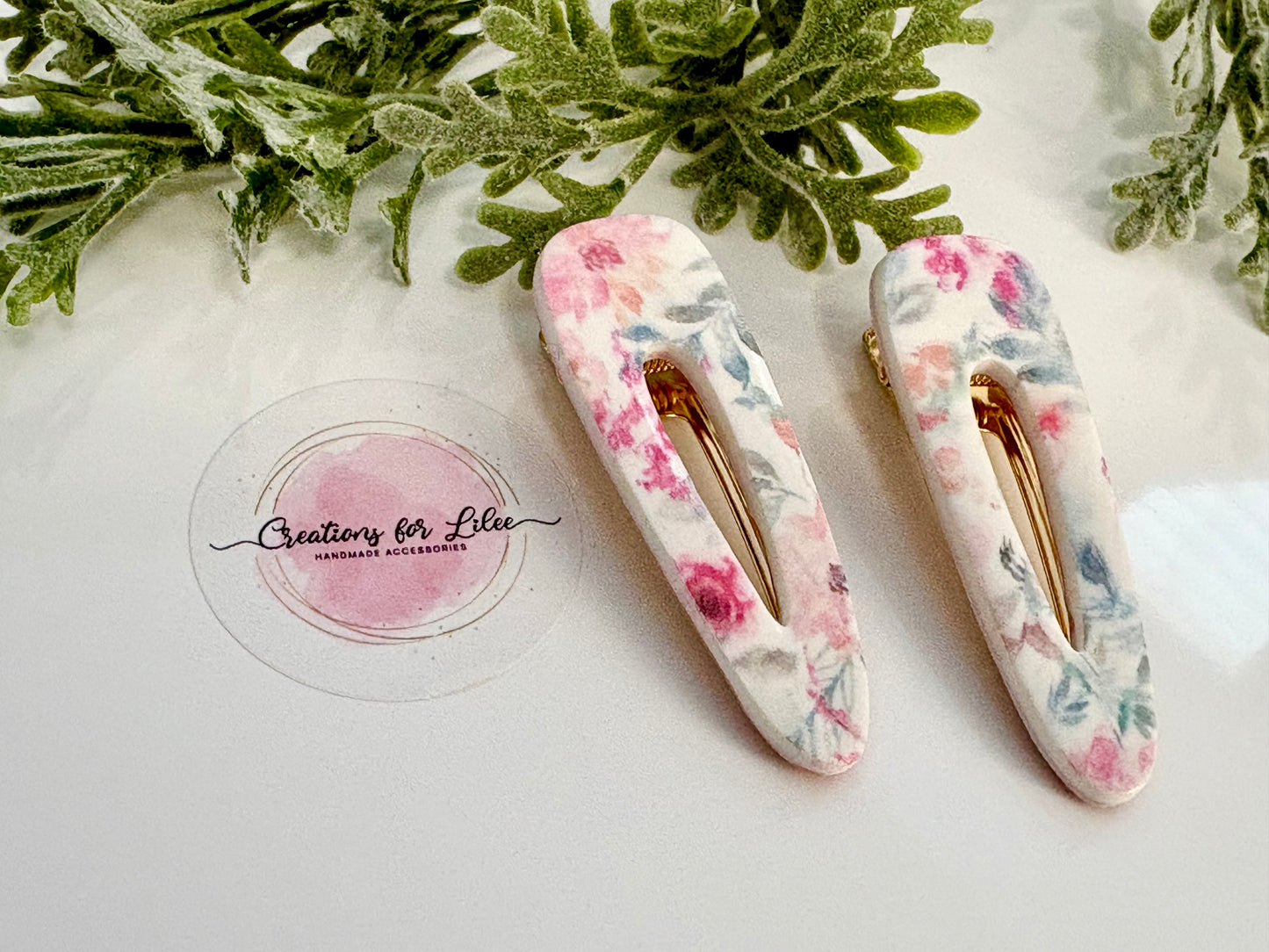 Clay Hair Clips - Florals Collection