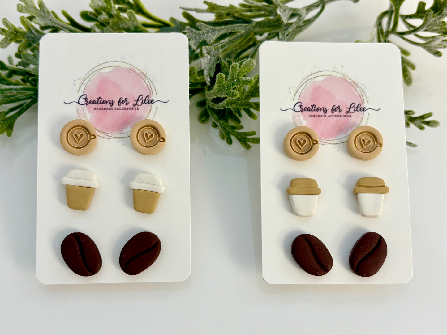 Clay Earrings - Coffee Stud Pack