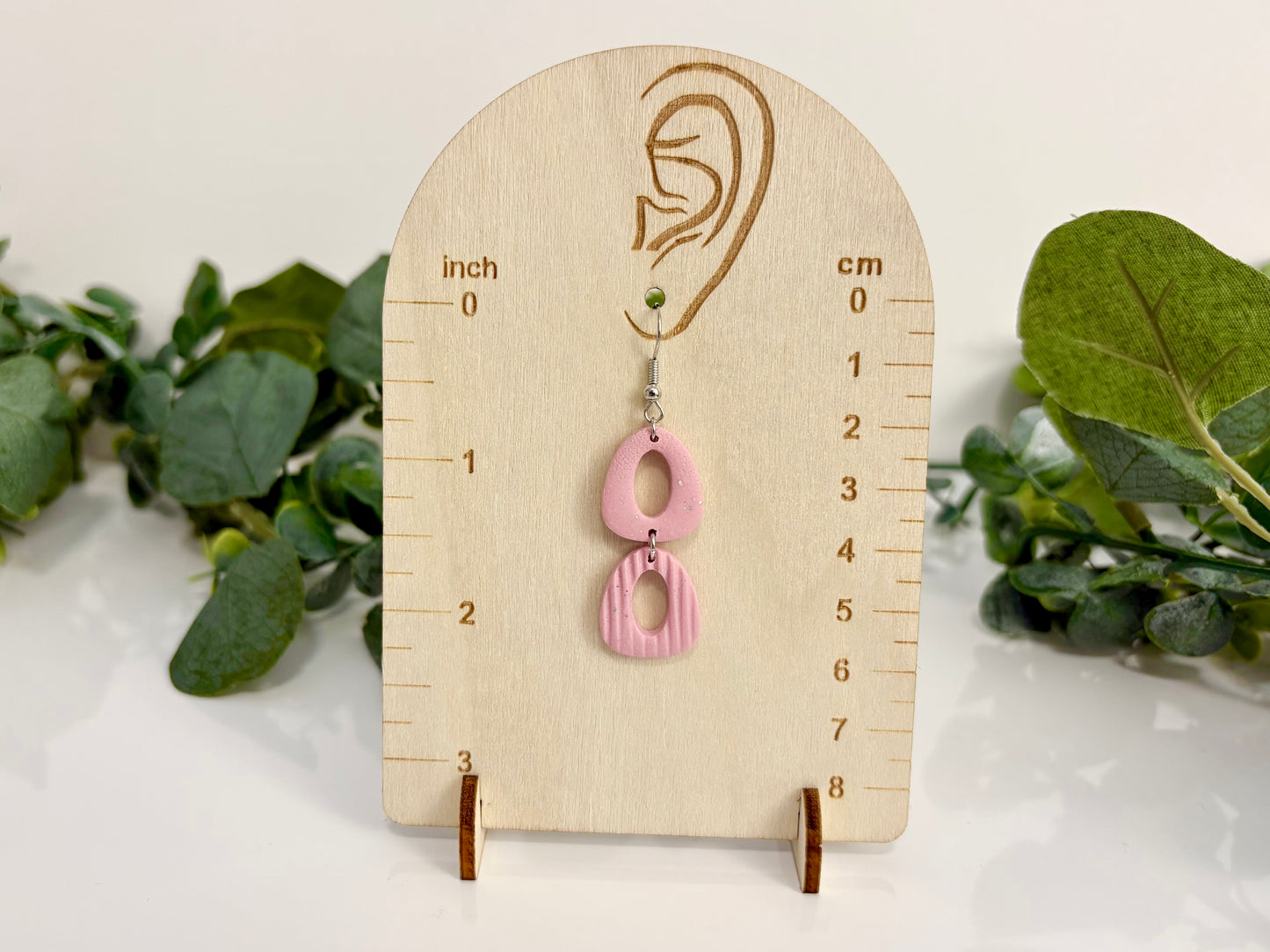 Clay Earrings - Pink Dangles