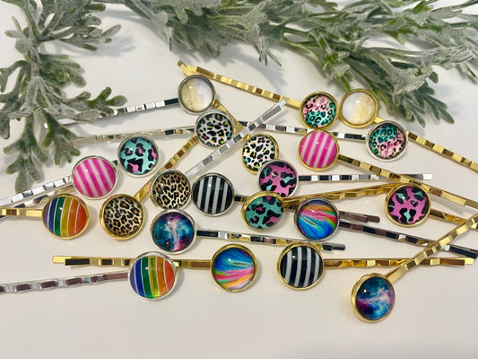 Glass Cabochon Hair Pins