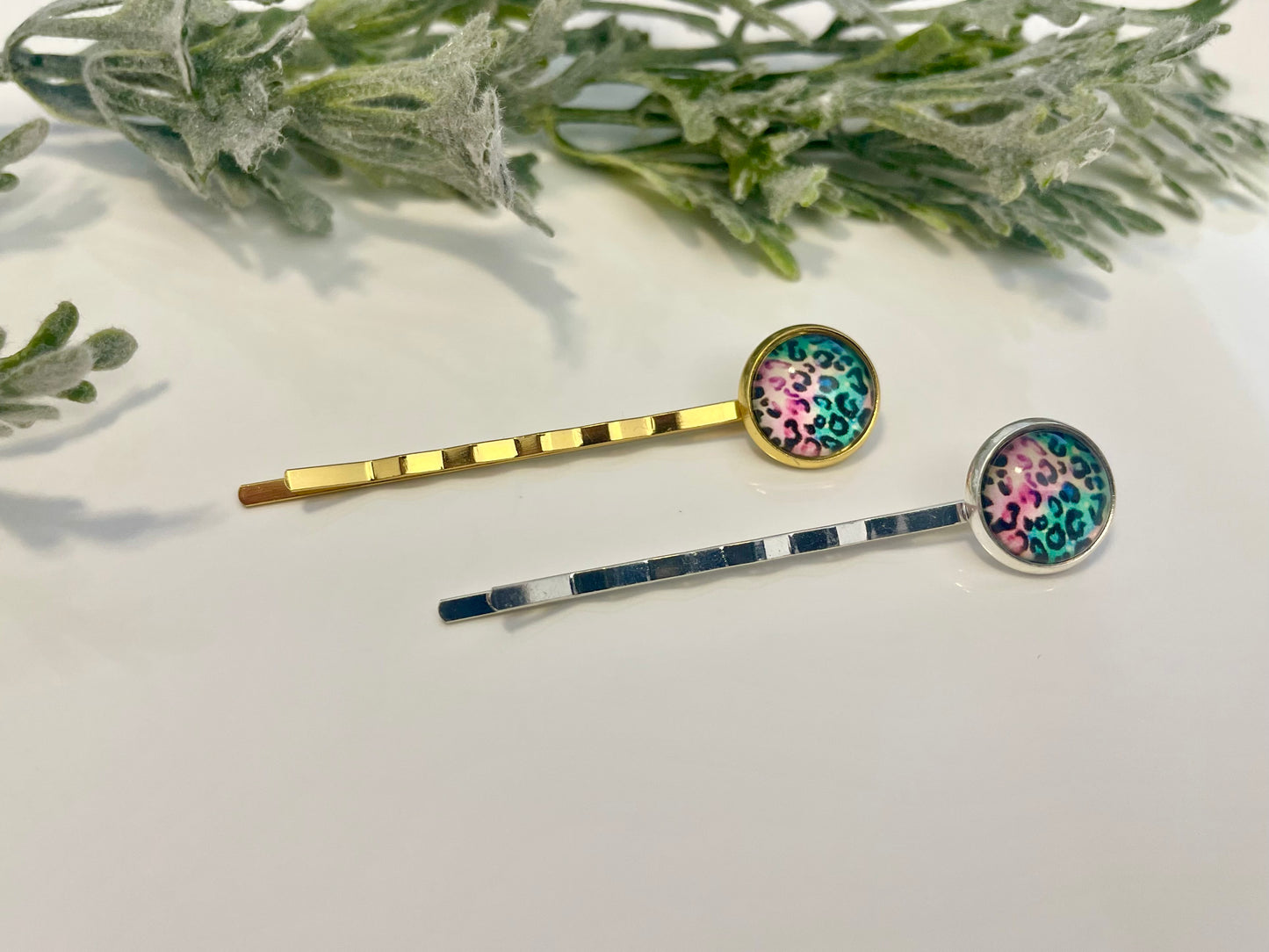 Glass Cabochon Hair Pins