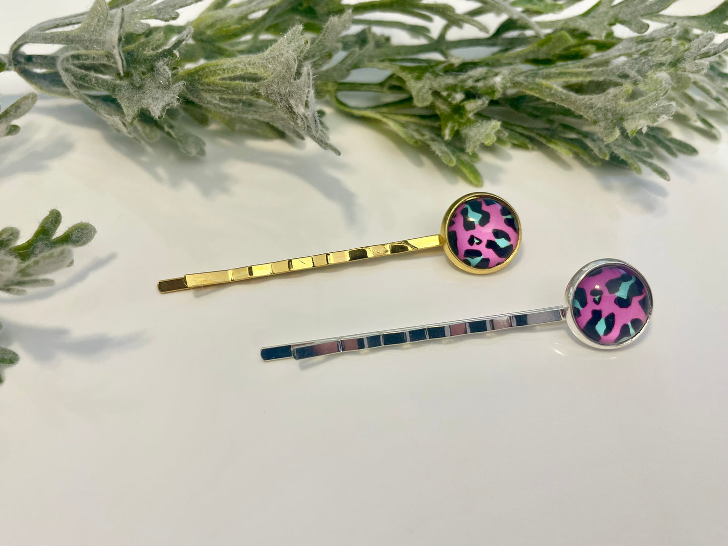 Glass Cabochon Hair Pins