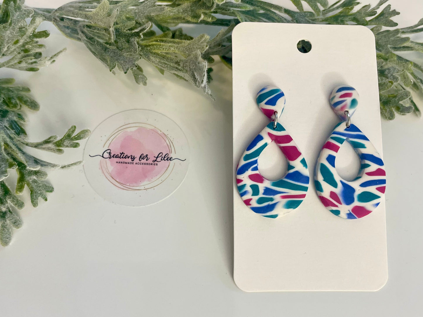 Clay Earrings - Colorful Terrazzo Elegant Drop Earrings