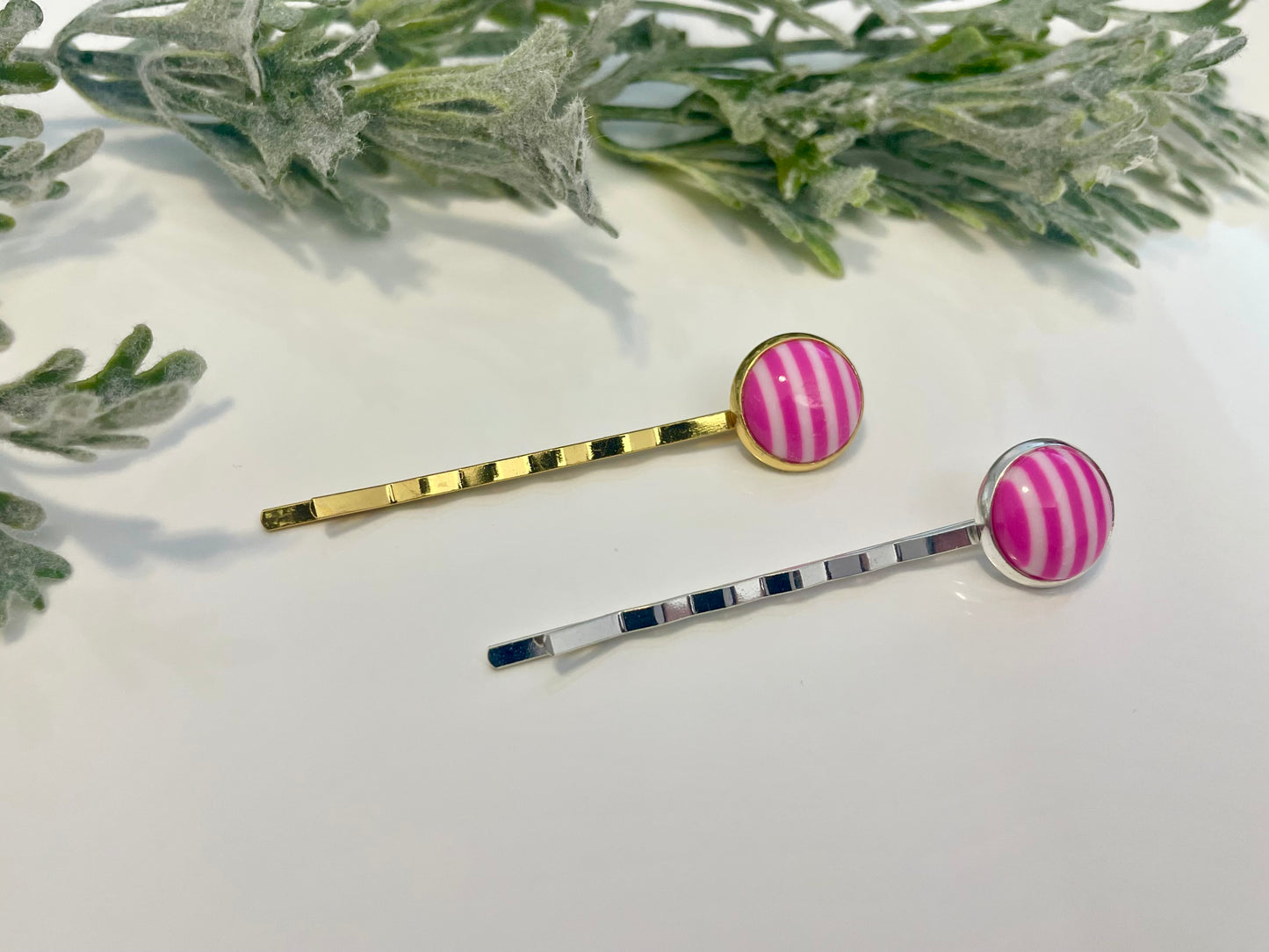 Glass Cabochon Hair Pins