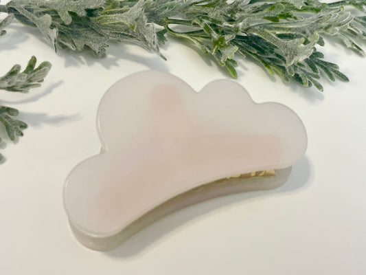 Resin Hair Claw - White Cloud