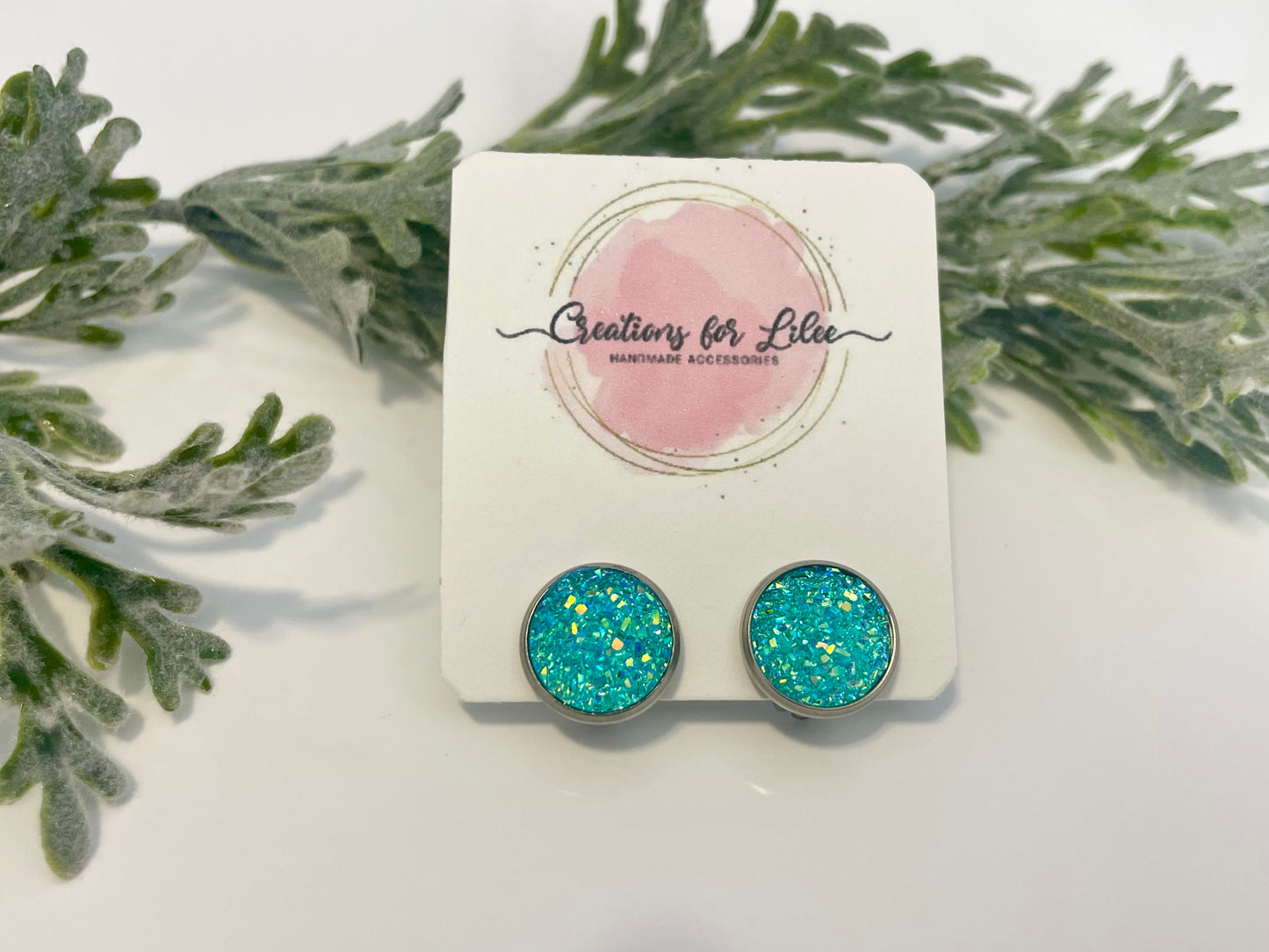 Druzy Clip On Earrings - Stainless