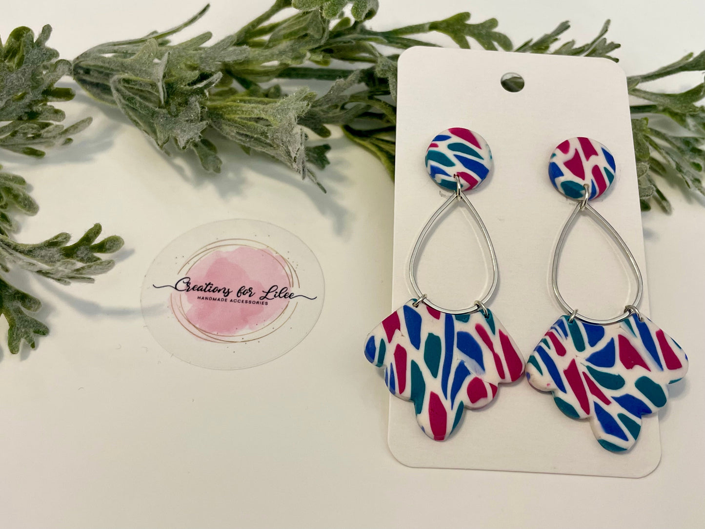 Clay Earrings - Colorful Terrazzo Earrings