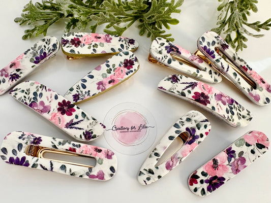 Clay Hair Clips - Florals Collection