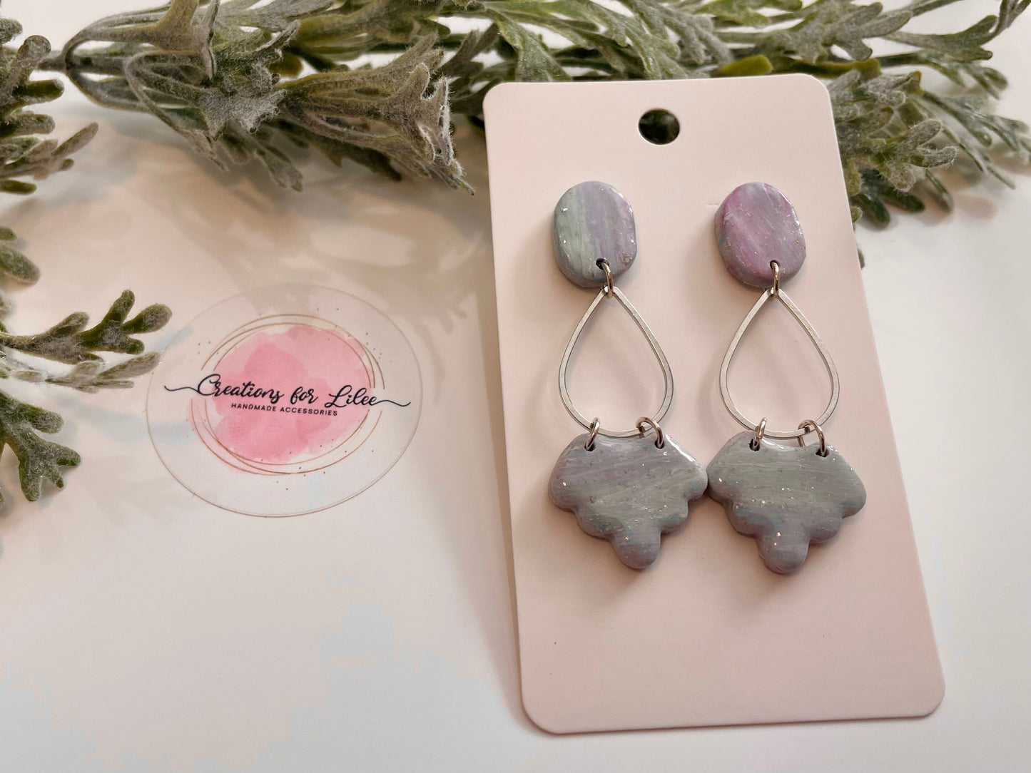 Clay Earrings - Purple & Teal Earrings