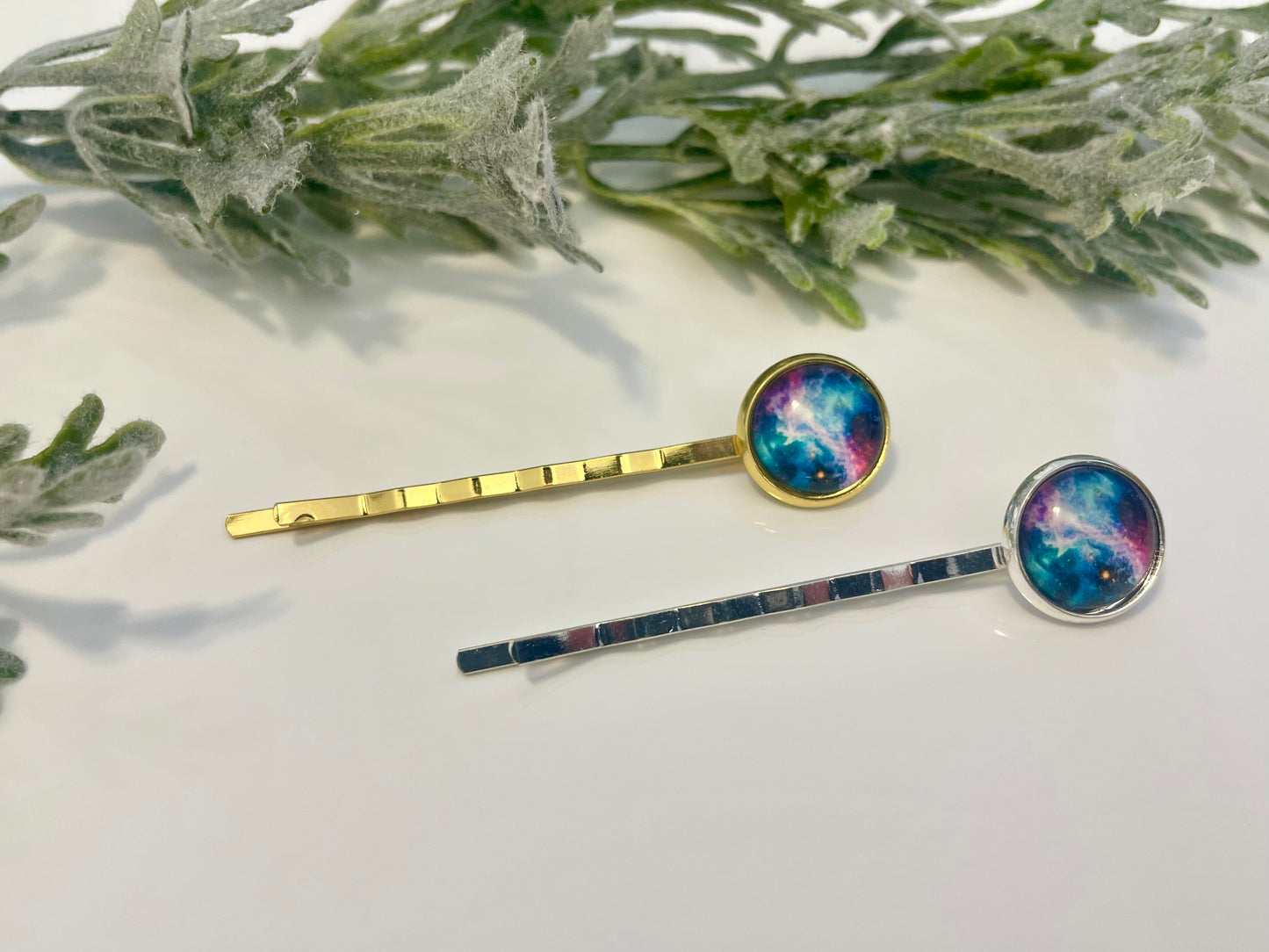 Glass Cabochon Hair Pins