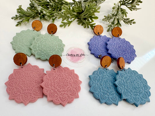Clay Earrings - Pastel Mandala Collection
