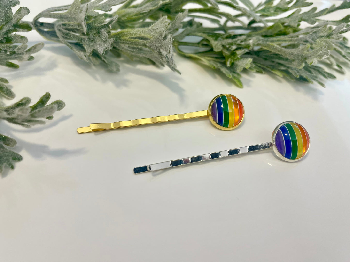 Glass Cabochon Hair Pins