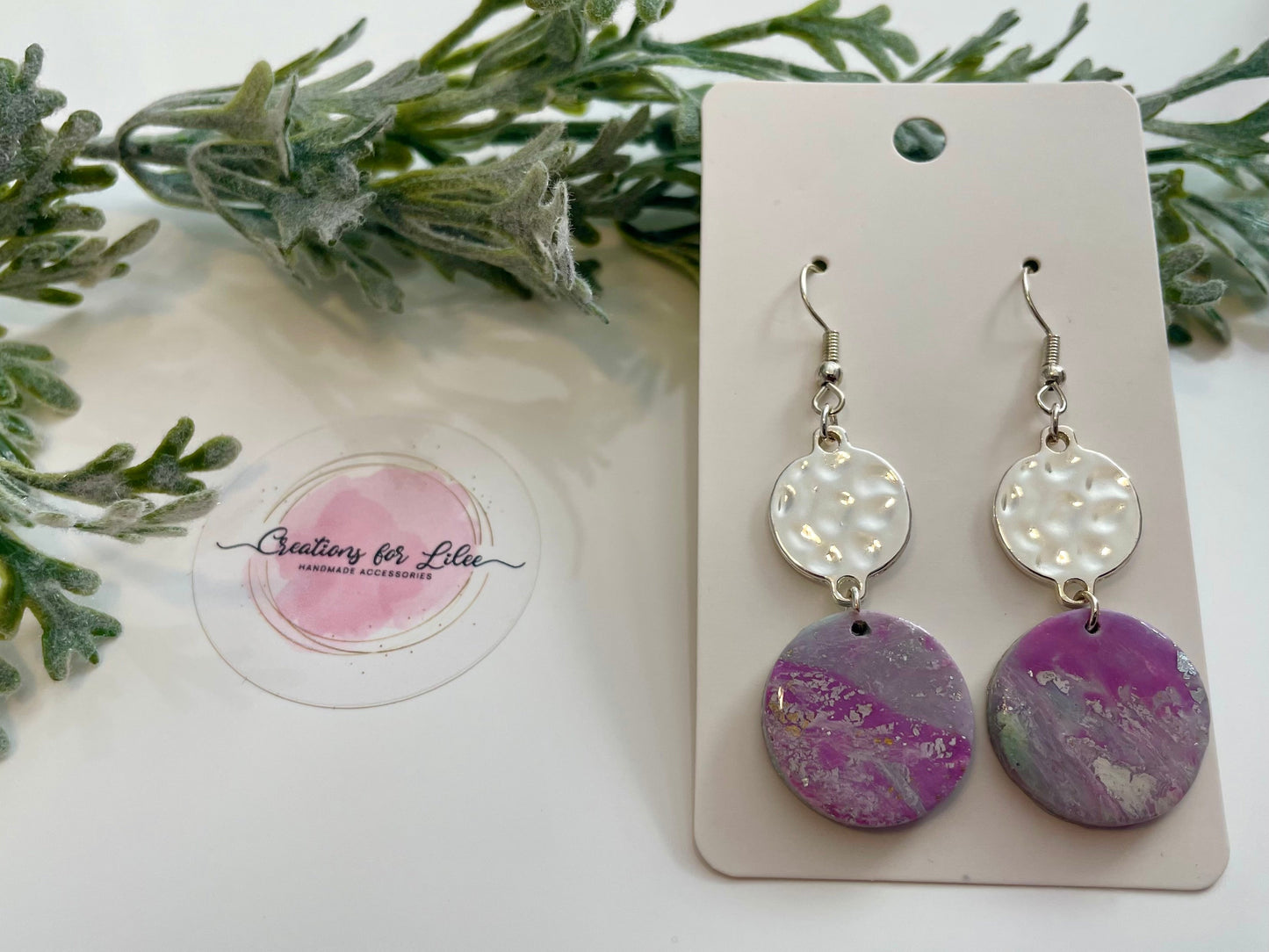 Clay Earrings - Purple & Teal Earrings