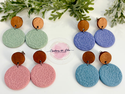 Clay Earrings - Pastel Mandala Collection