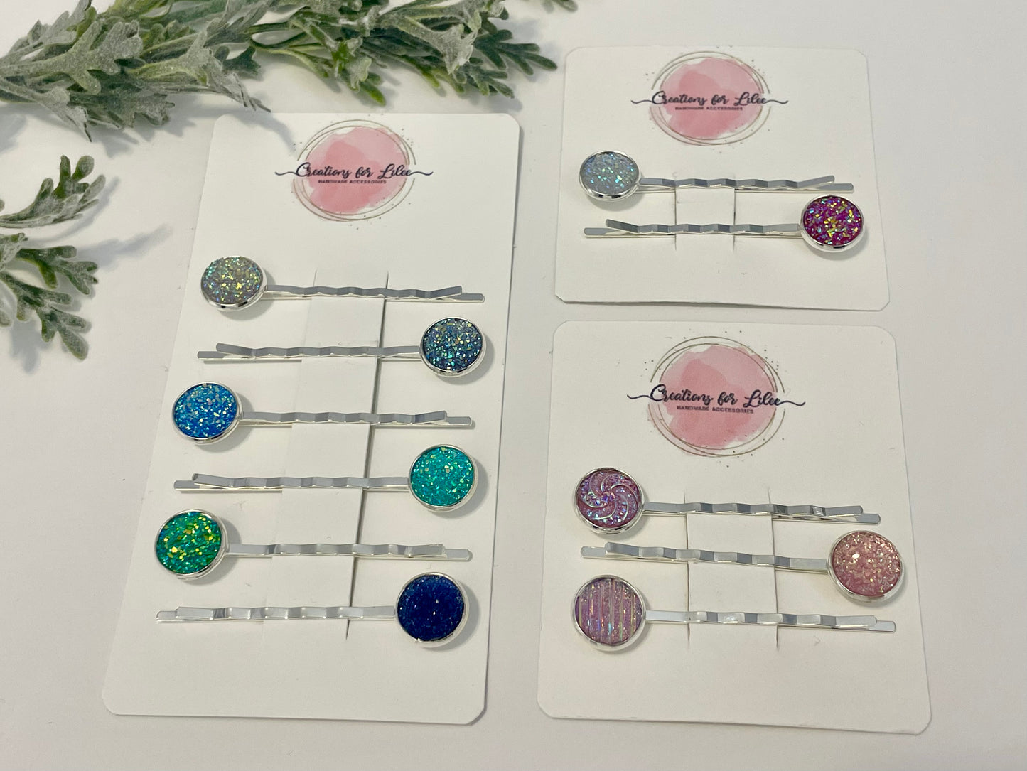 Glass Cabochon Hair Pins