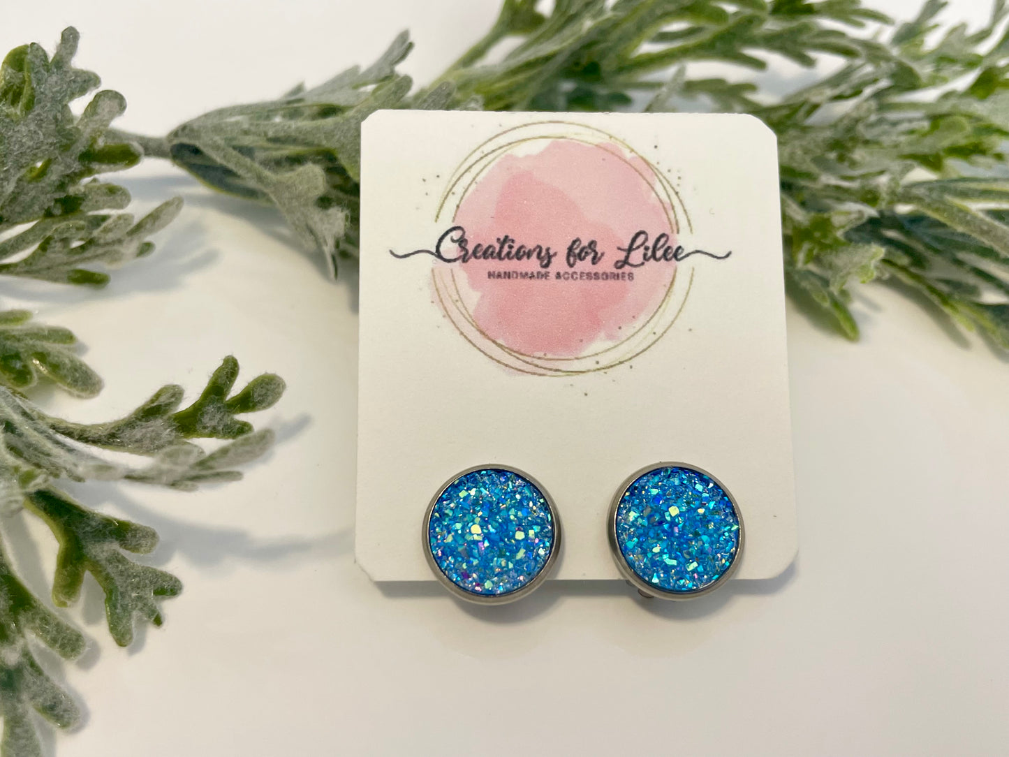 Druzy Clip On Earrings - Stainless