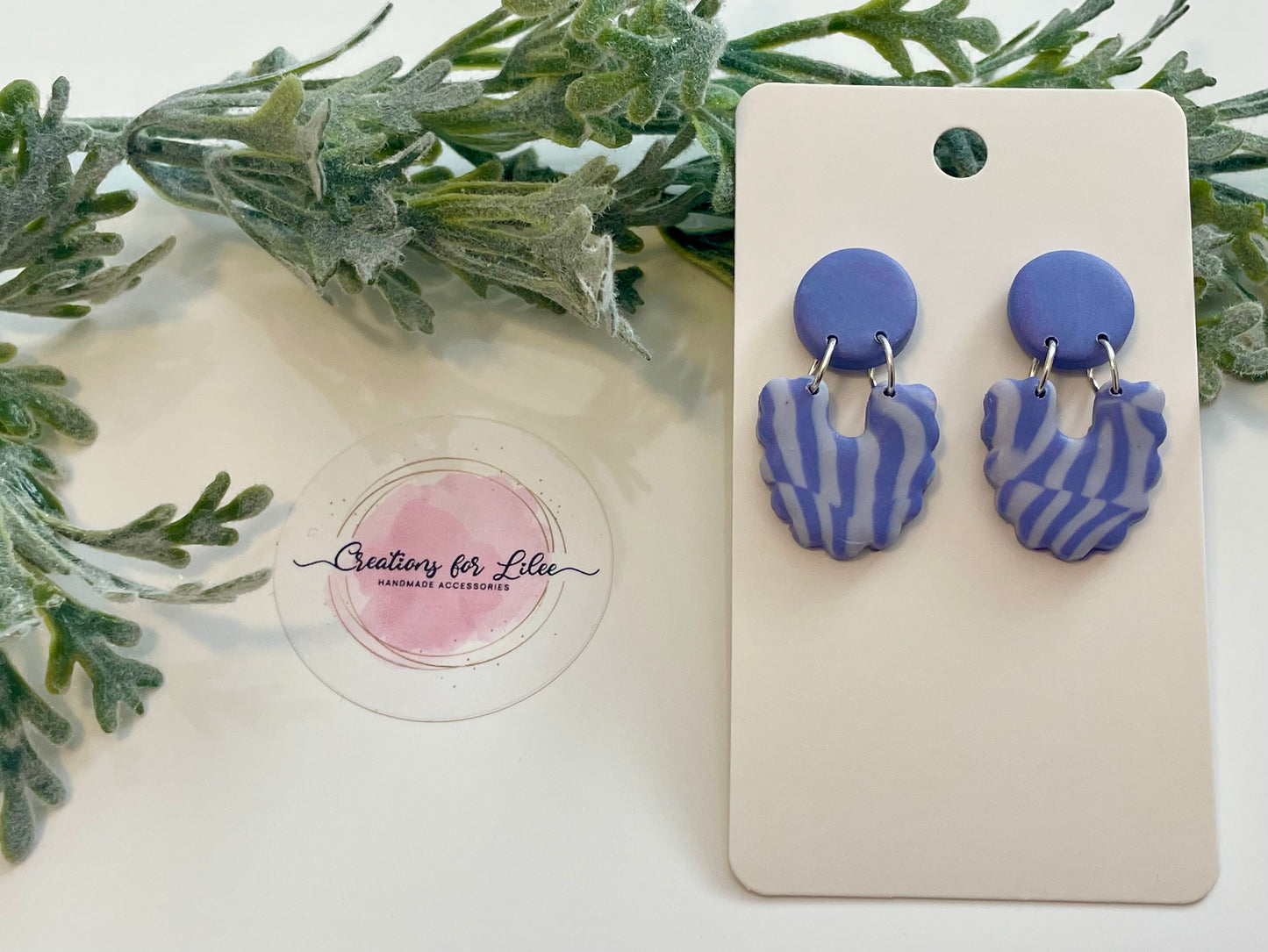 Clay Earrings - Purple Abstract Earrings