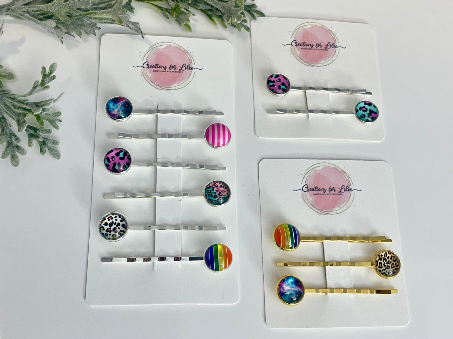 Glass Cabochon Hair Pins