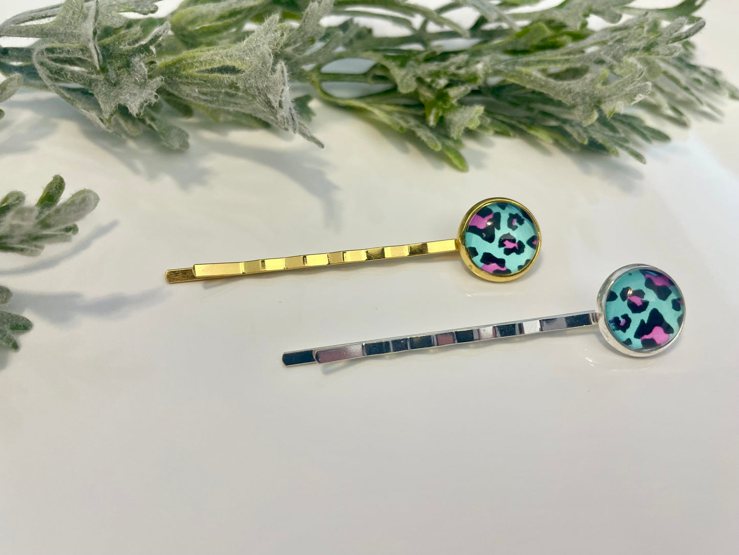 Glass Cabochon Hair Pins