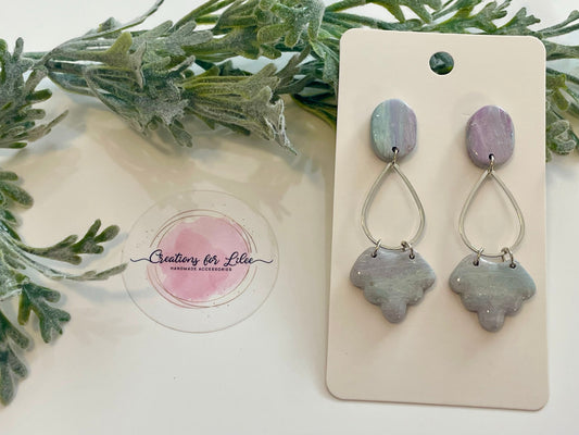 Clay Earrings - Purple & Teal Earrings