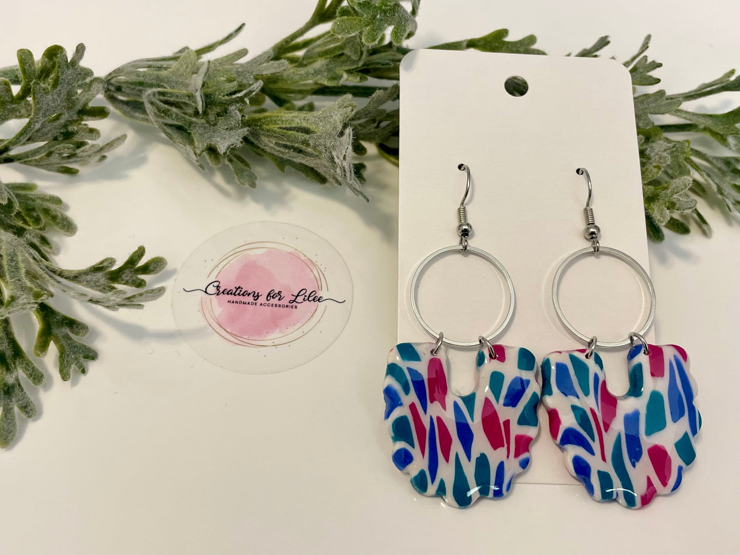 Clay Earrings - Colorful Terrazzo Earrings