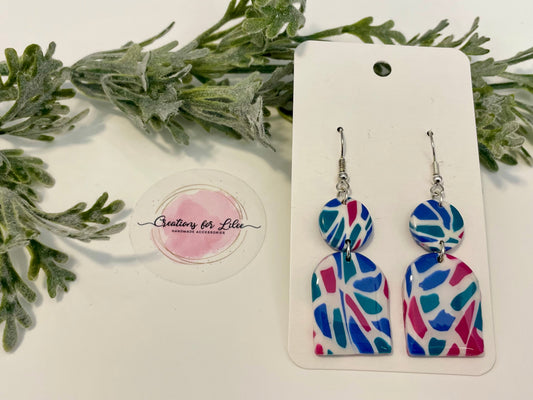 Clay Earrings - Colorful Terrazzo Earrings