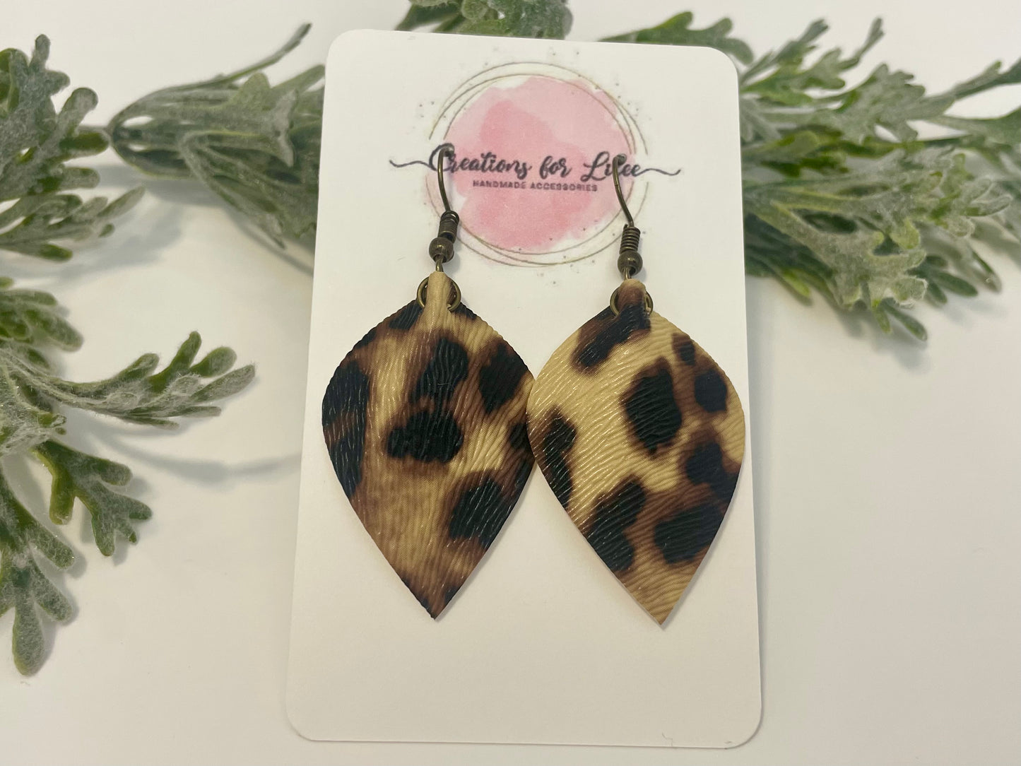 Leatherette Earrings - Leopard Minis