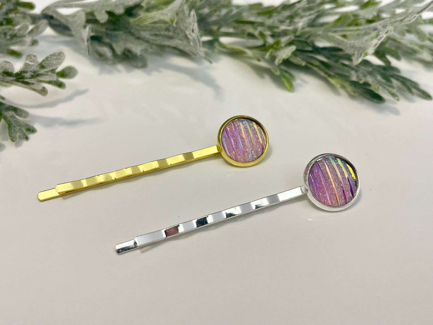 Sparkly Pink Hair Pins