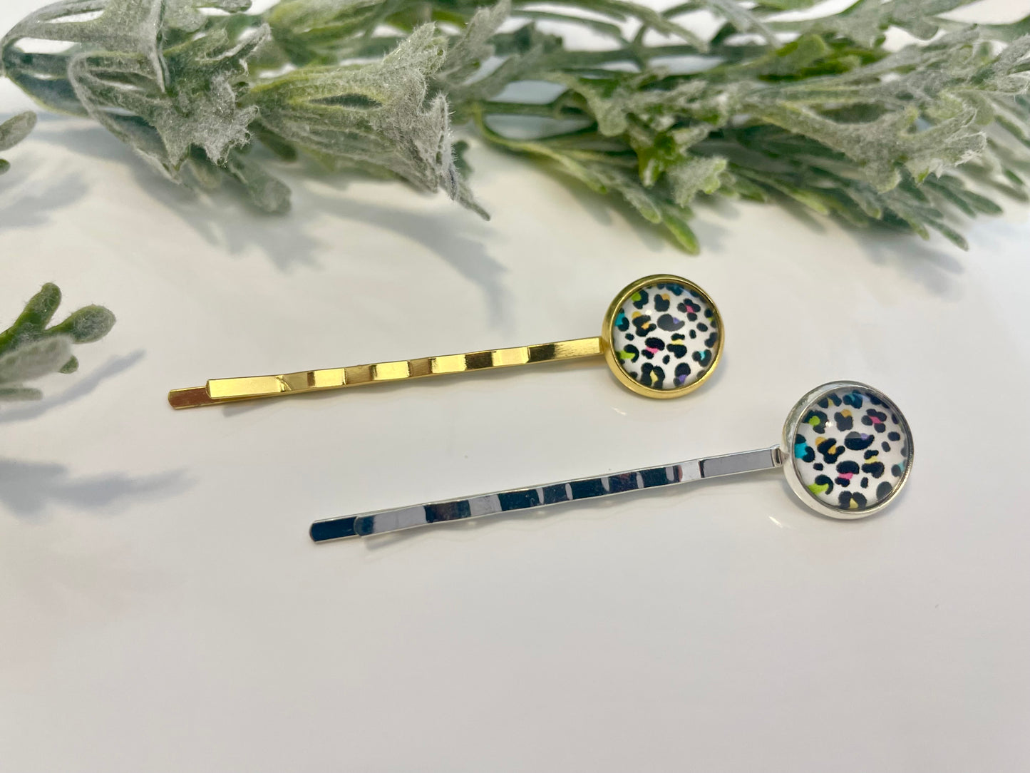 Glass Cabochon Hair Pins