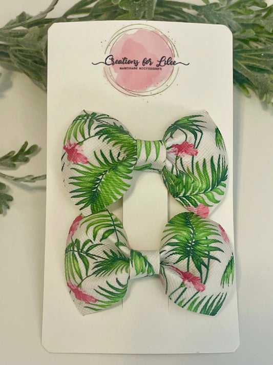 Pigtail Bows - Aloha Floral