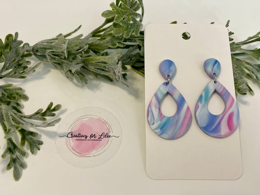 Clay Earrings - Elegant Watercolor Drop Earrings