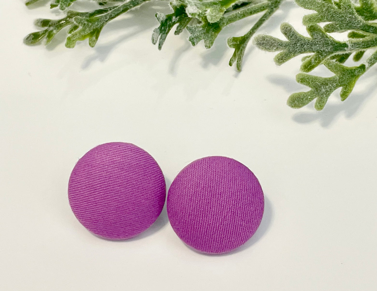 Button Earrings - Solid Colors