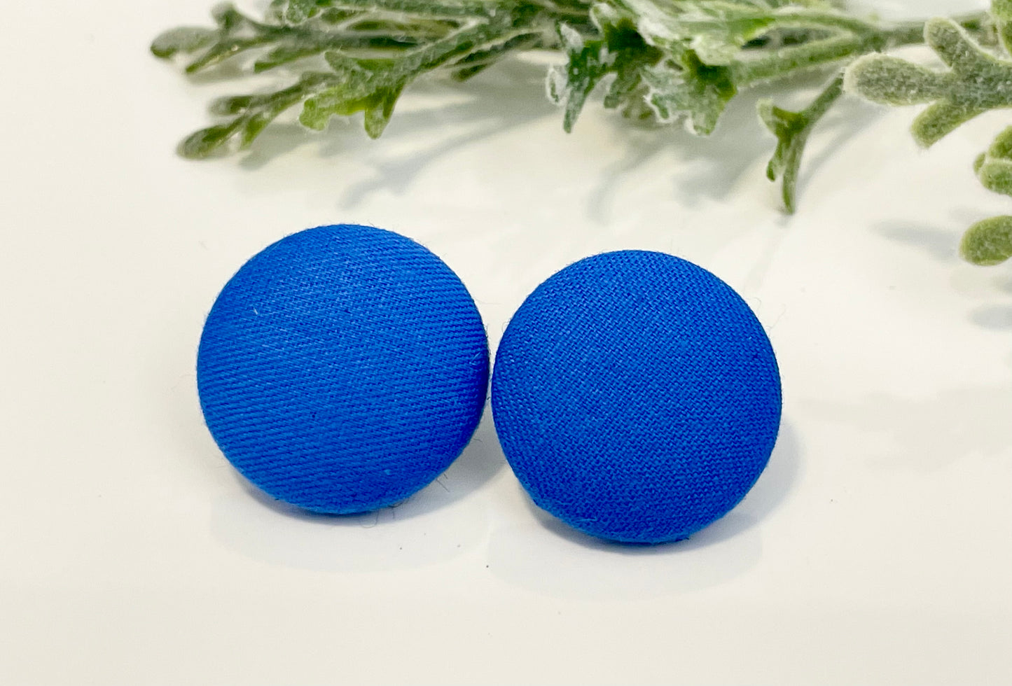 Button Earrings - Solid Colors