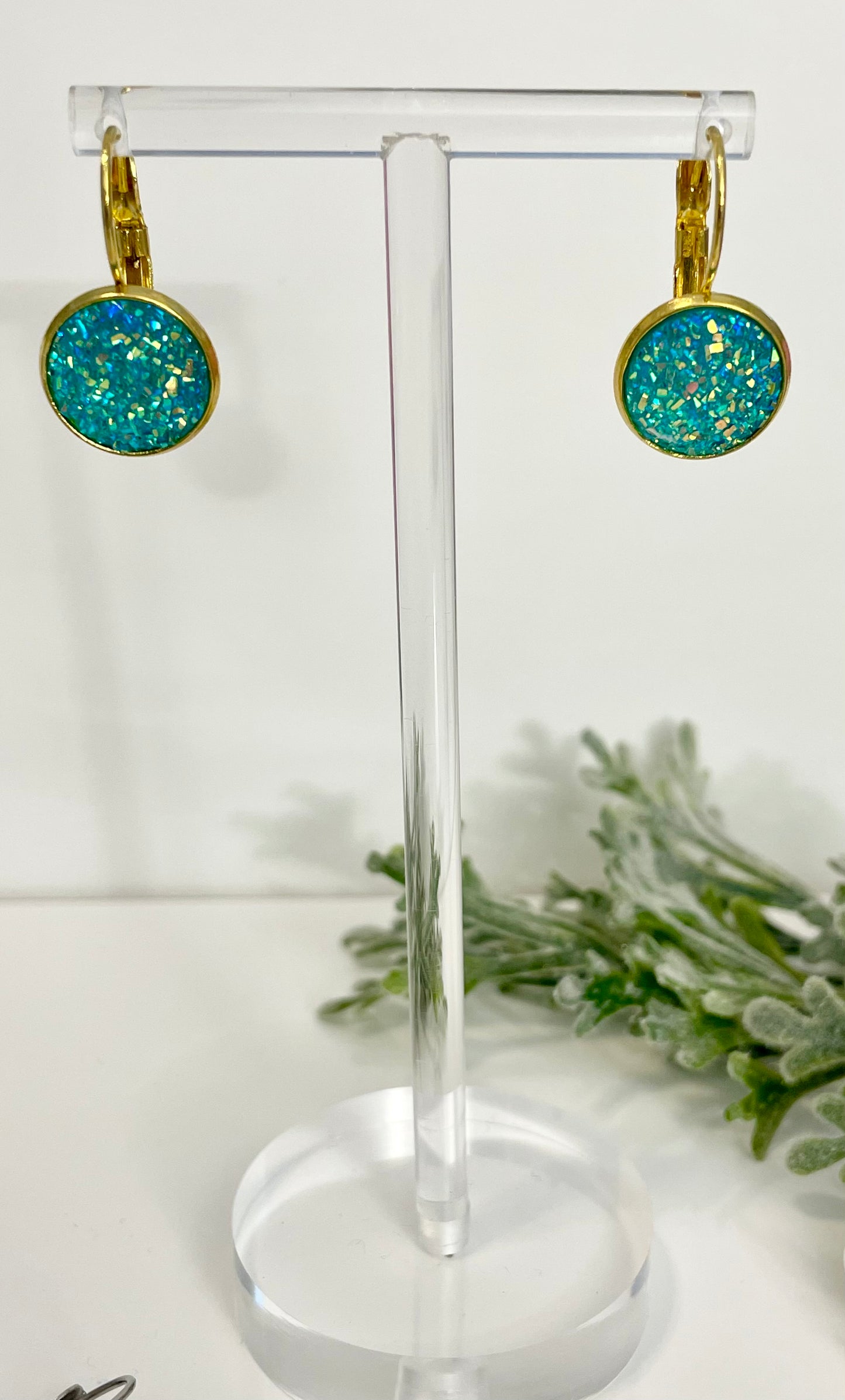 Druzy Lever Back Earrings