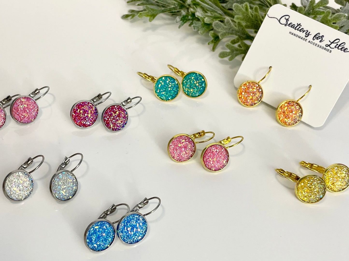 Druzy Lever Back Earrings