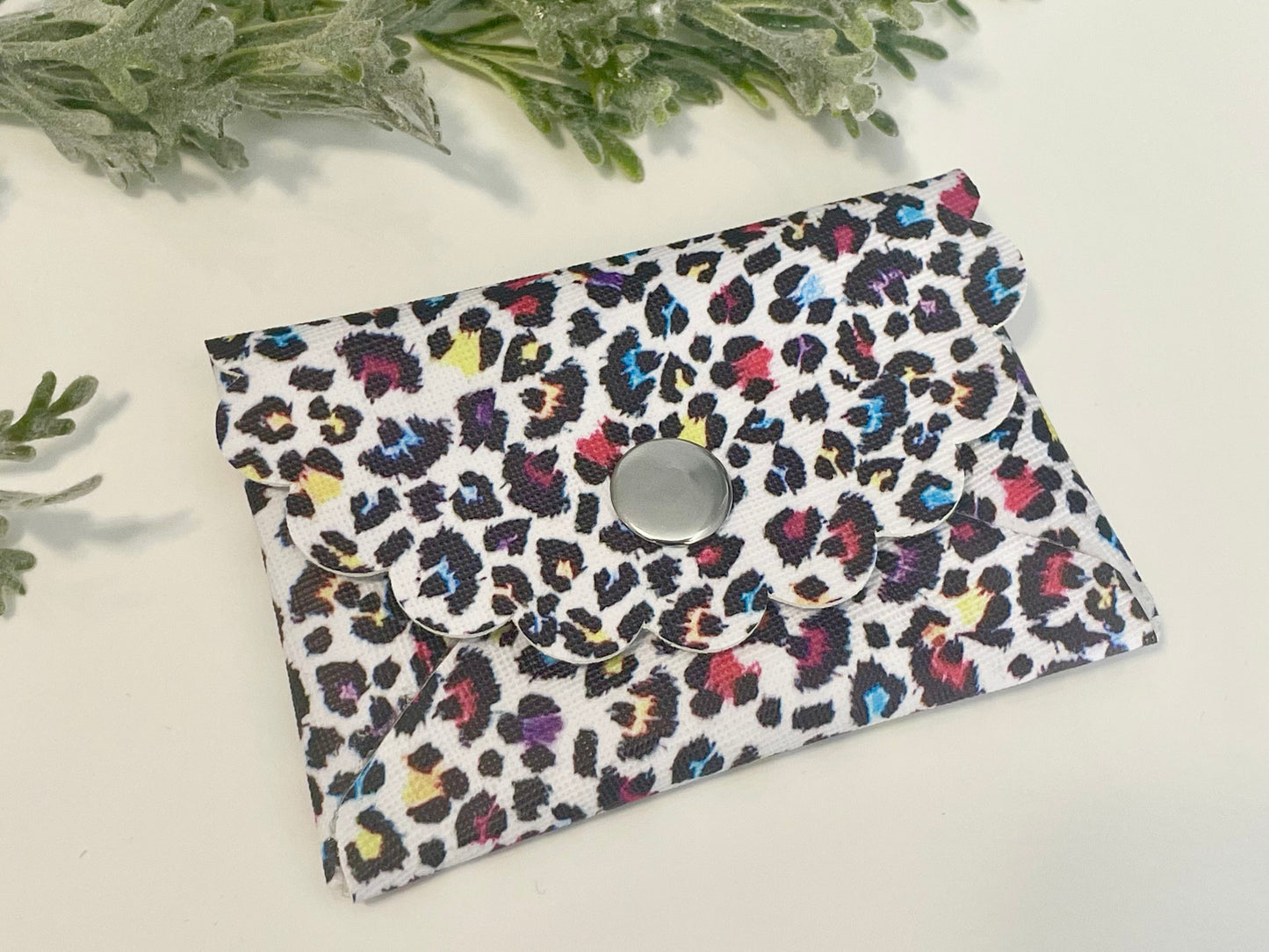 Card & Coin Purse - Colorful Leopard