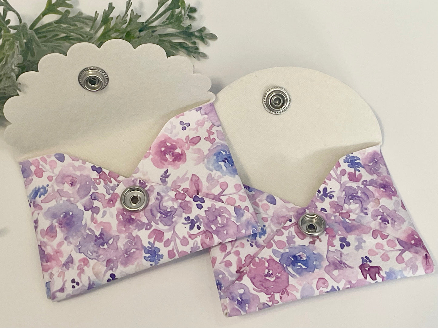 Coin Purse - Purple Watercolor Floral