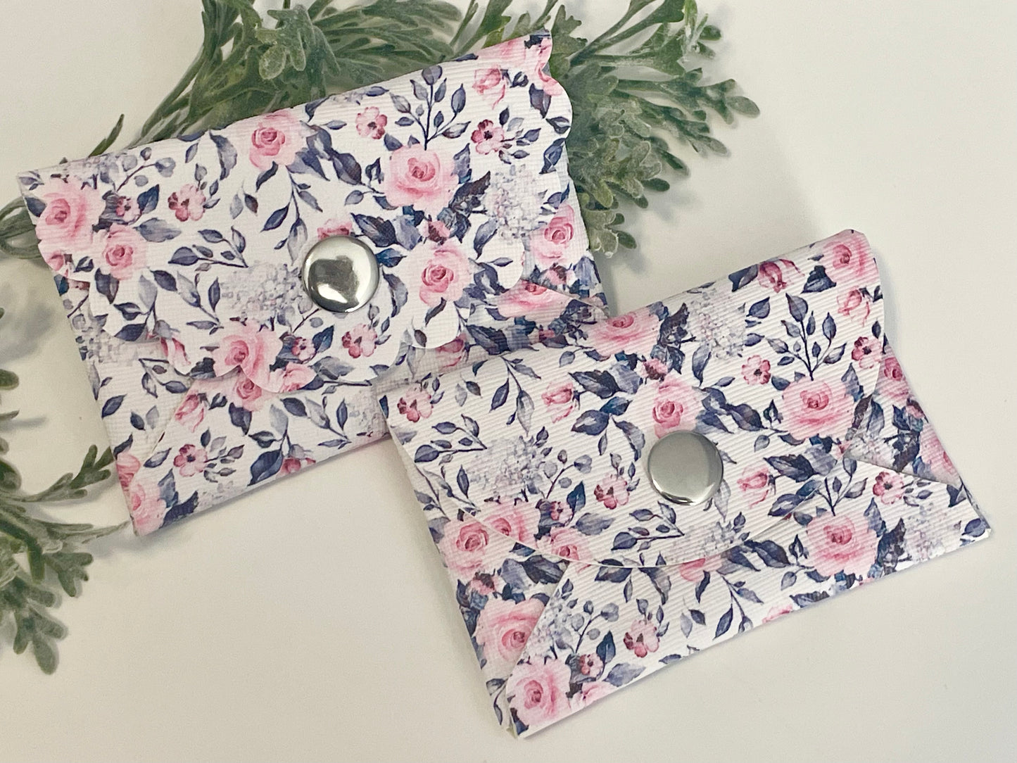 Coin Purse - Pink & Grey Floral