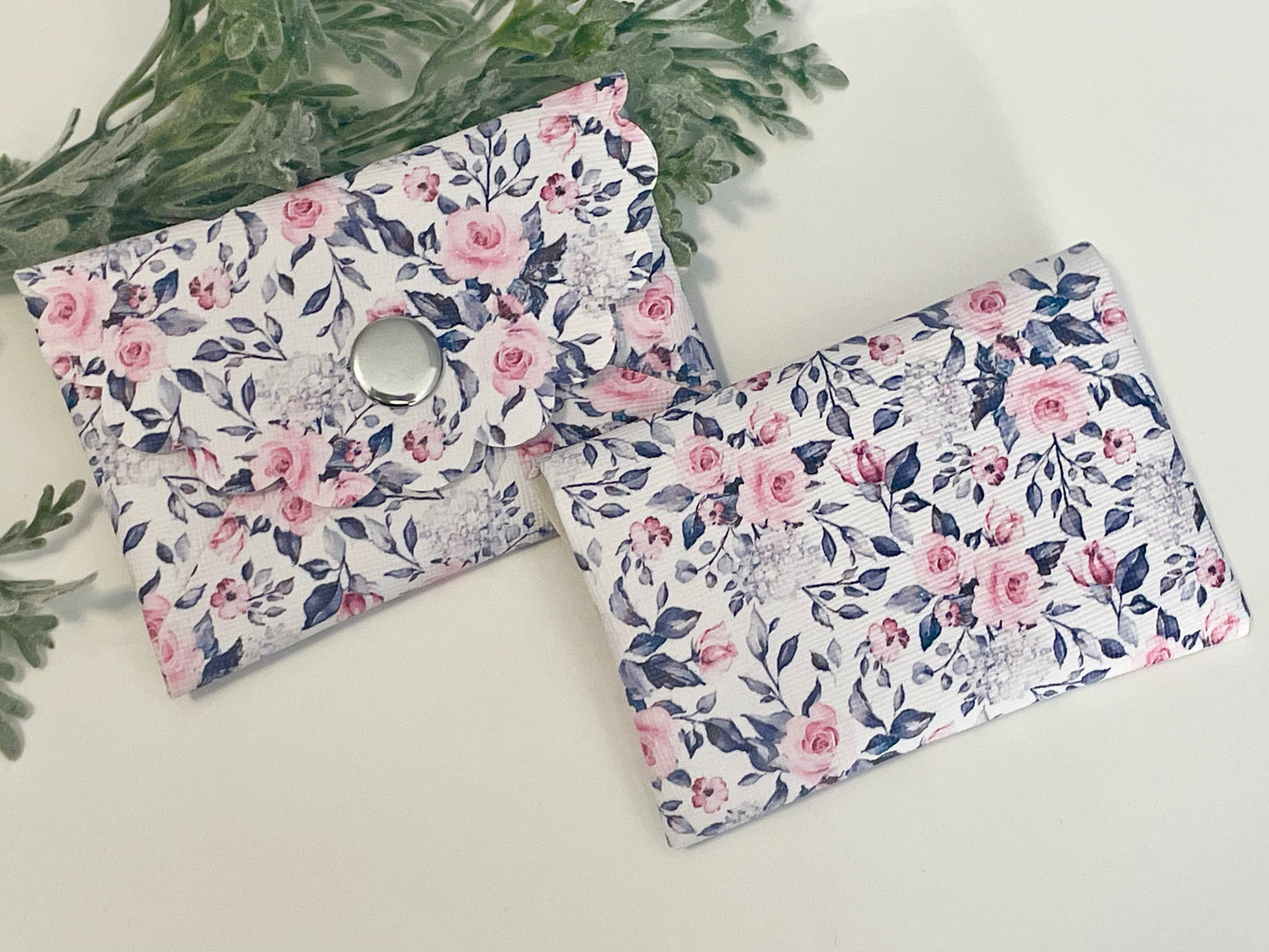 Coin Purse - Pink & Grey Floral