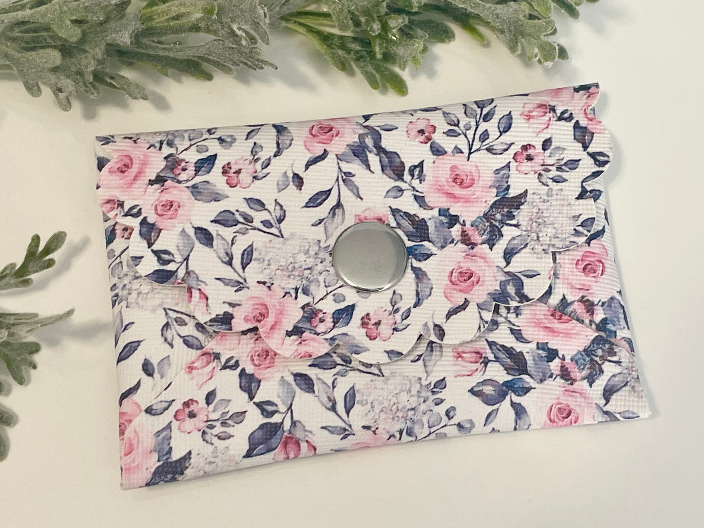 Coin Purse - Pink & Grey Floral