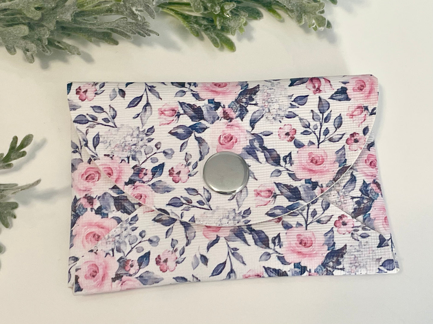 Coin Purse - Pink & Grey Floral