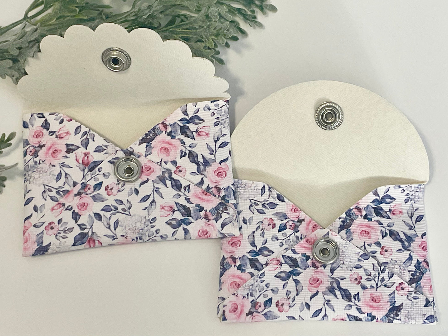 Coin Purse - Pink & Grey Floral