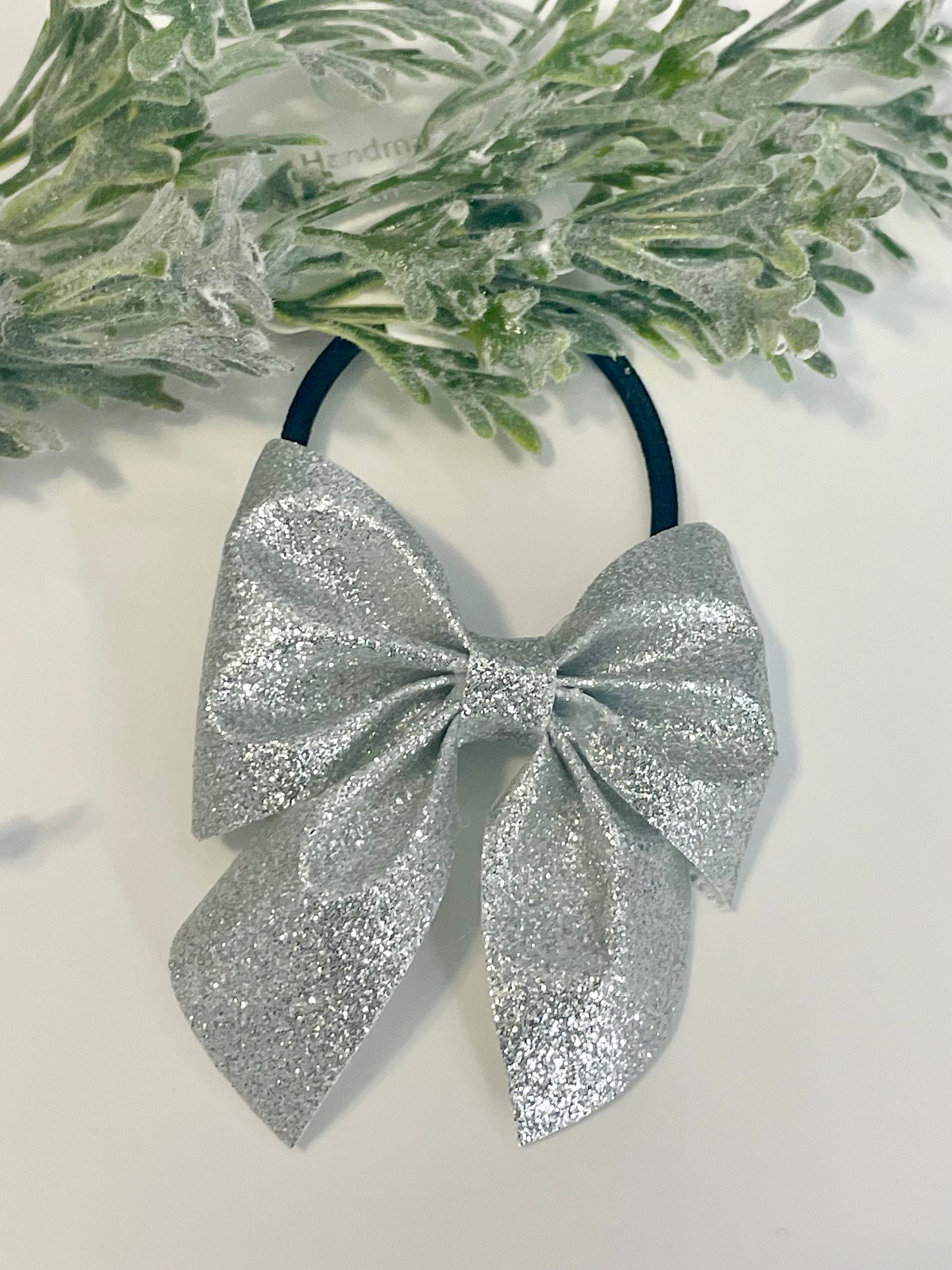 Silver Glitter Sailor Bow