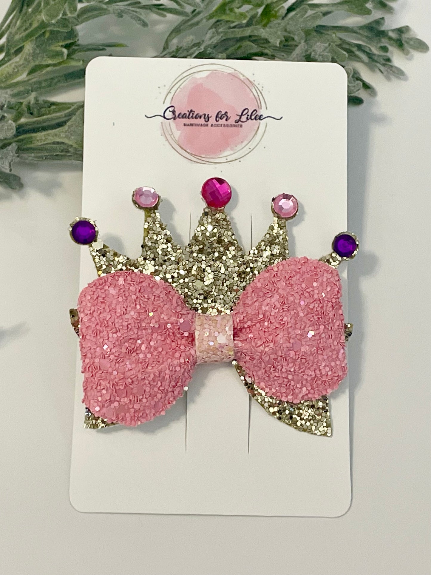 Princess Crown Hair Bow