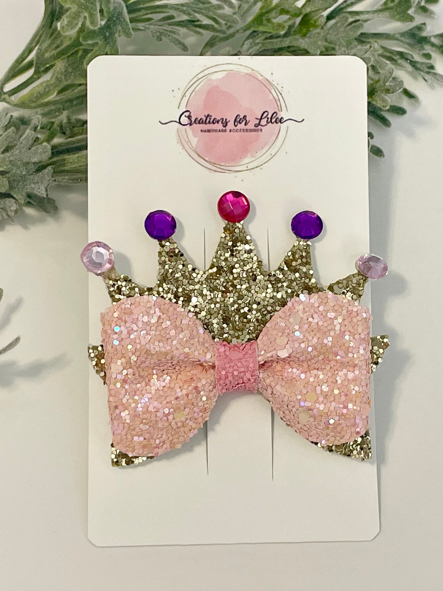 Princess Crown Hair Bow