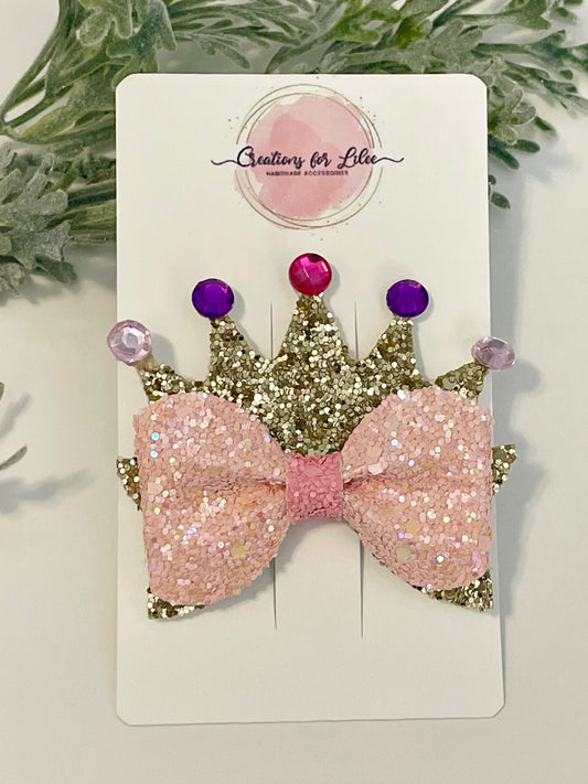 Princess Crown Hair Bow