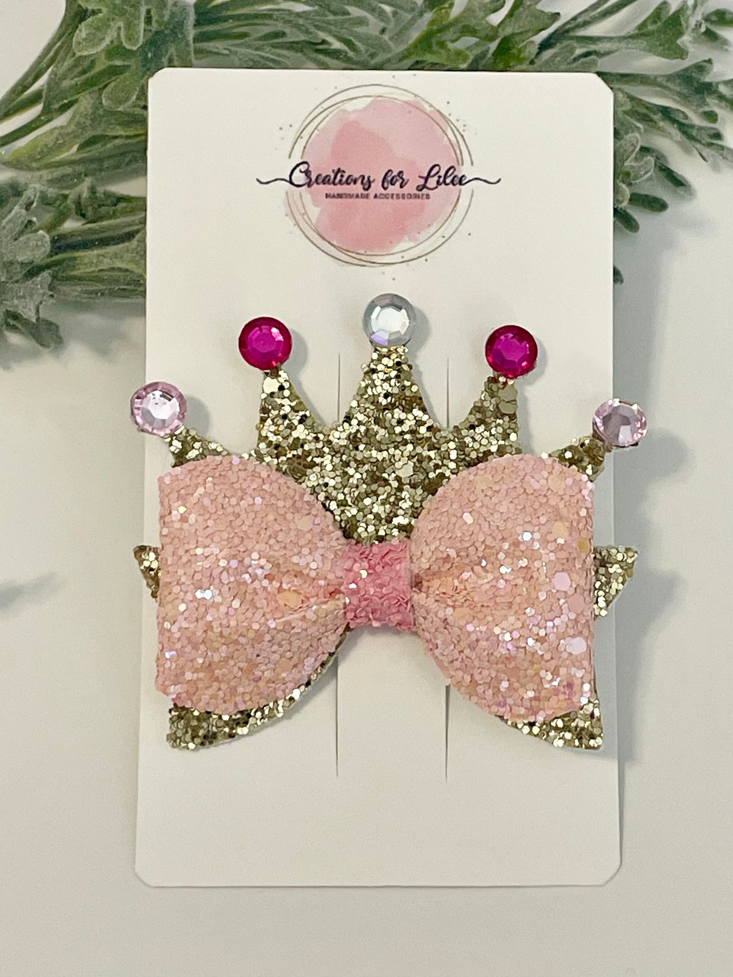 Princess Crown Hair Bow